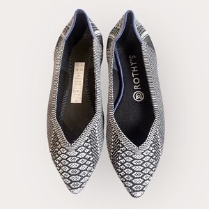 Rothy’s Rare Retired Python The Point Flats Black & White Size 7.5